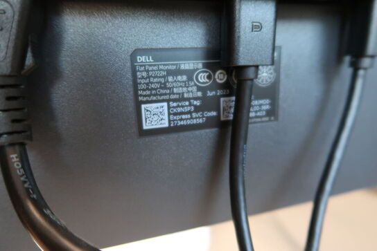 2 stk. computerskærme DELL P2722H, dockingstation og headset JABRA