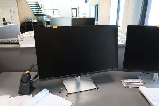 2 stk. computerskærme DELL P2722H, dockingstation og headset JABRA