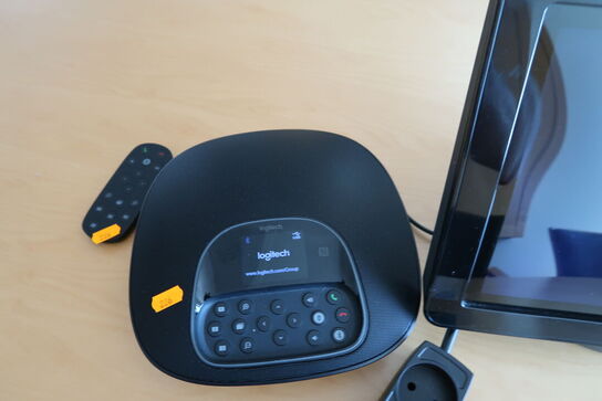Konferencetelefon LOGITECH, skærm LOGITECH V-U0038, samt kamera