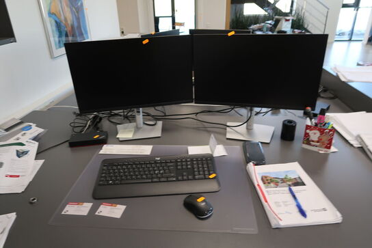 2 stk. computerskærme P2422H, tastatur, mus og dockingstation