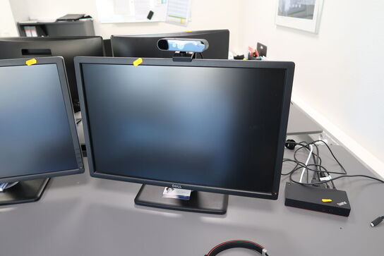 2 stk. computerskærme DELL U2412Mc, tastatur, mus, docking og headset