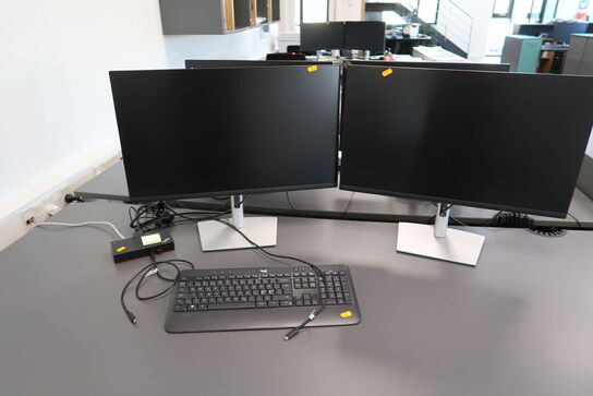 2 stk. computerskærme DELL P2722H, tastatur og dockingstation