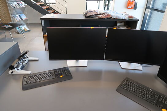 2 stk. computerskærme DELL P2722H, tastatur og dockingstation LENOVO