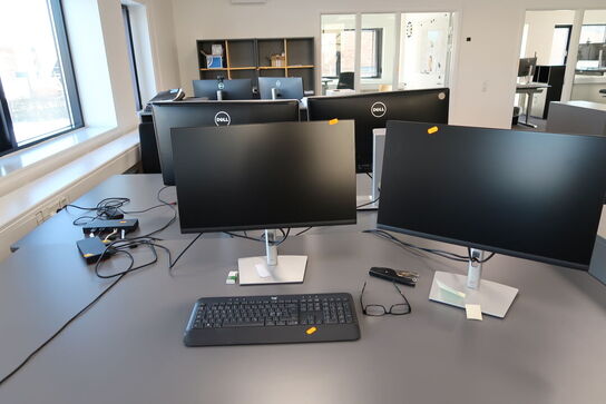 2 stk. computerskærme DELL P2422H, tastatur og dockingstation LENOVO