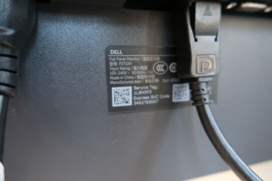 2 stk. computerskærme DELL P2722H, tastatur og dockingstation LENOVO