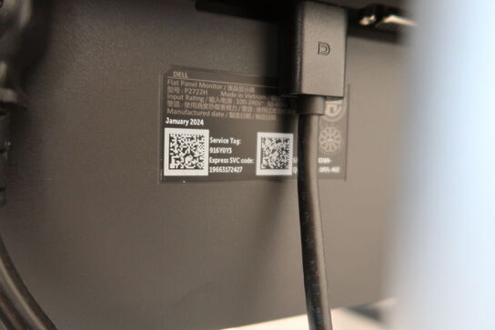 2 stk. computerskærme DELL P2722H, tastatur, mus, dockingstation