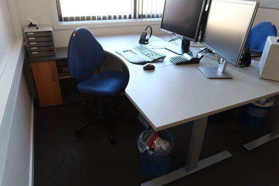 El. hæve/sænke skrivebord, skab/reol