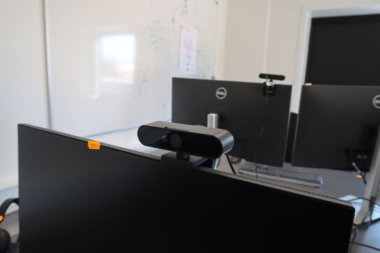 2 stk. computerskærme DELL P2422H, tastatur, dockingstation, headset JABRA