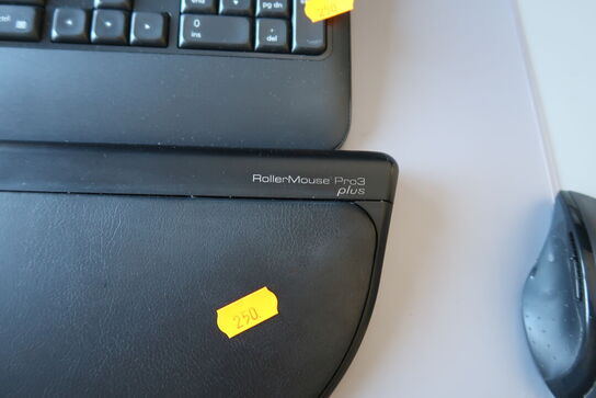 2 stk. computerskærme HP, DELL, tastatur, mus, rollermouse samt headset