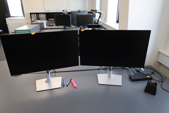 2 stk. computerskærme DELL P2725H, tastatur, dockingstation