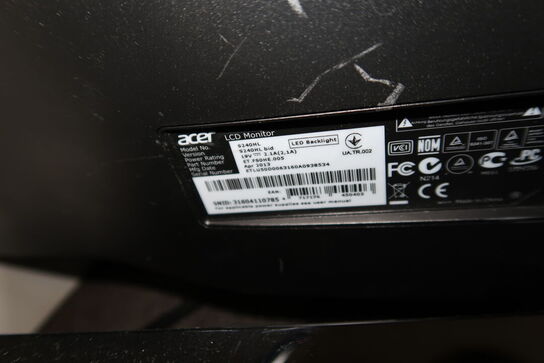 4 stk. computerskærme SAMSUNG S24D390HL, ACER S240HL m.fl.