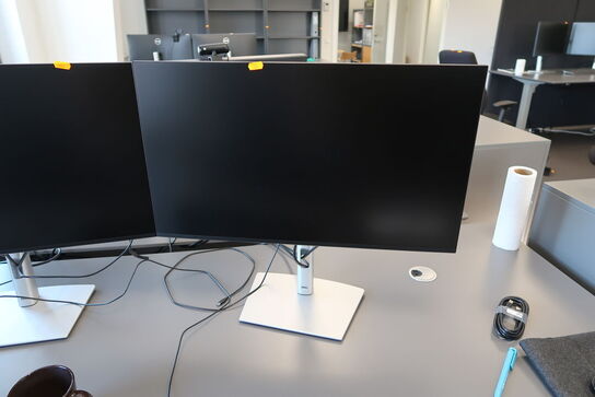 2 stk. computerskærme DELL P2725H, tastatur, mus, dockingstation, headset
