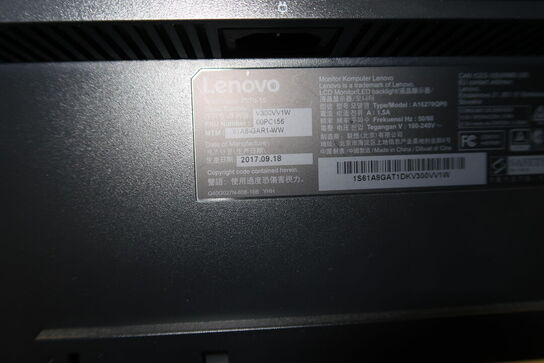 2 stk. computerskærme LENOVO P27q-10, tastatur, mus og headset