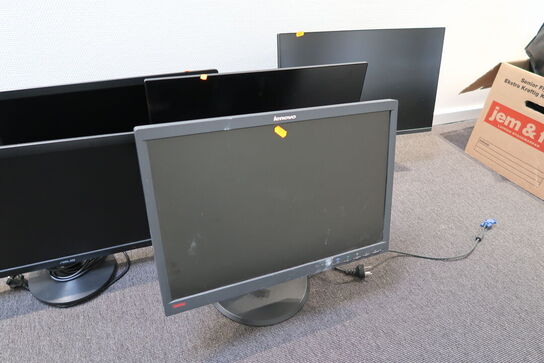 5 stk. computerskærme DELL S2722DGM, HP VH240a m.fl.