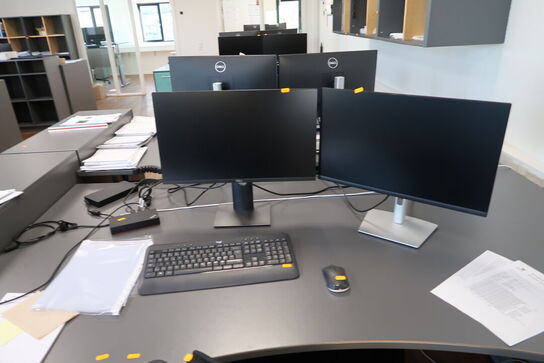 2 stk. computerskærme DELL P2422H, P2419H med tastatur, mus og dockingstation
