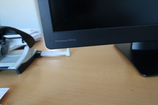 2 stk. computerskærme HP ProDisplay P240va, tastatur, mus 