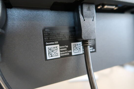 2 stk. computerskærme DELL P2422H, tastatur, dockingstation, headset JABRA