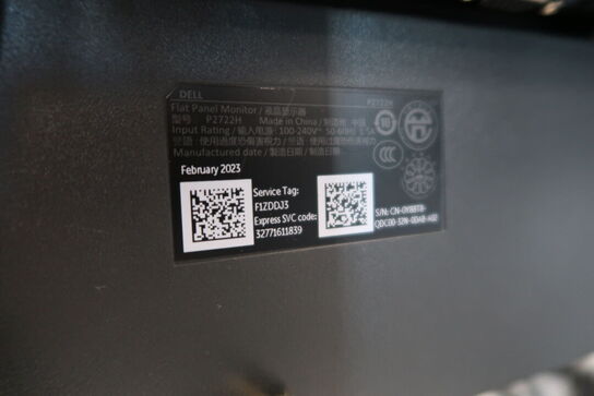 2 stk. computerskærme DELL P2722H, tastatur og dockingstation