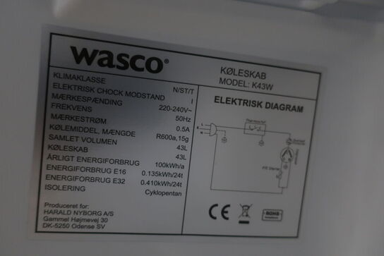 2 stk. køleskabe WASCO K43W - K44W