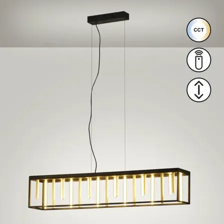 Fischer og honsel grid pendellampe sort metal dæmpbar cct remote(ubrugt)