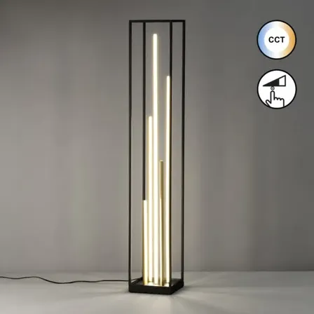 Fischer og honsel grid gulvlampe 123 cm sort dæmpbar cct (ubrugt)