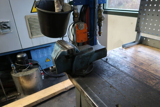 Arbejdsbord med skruestik, værktøjstavle