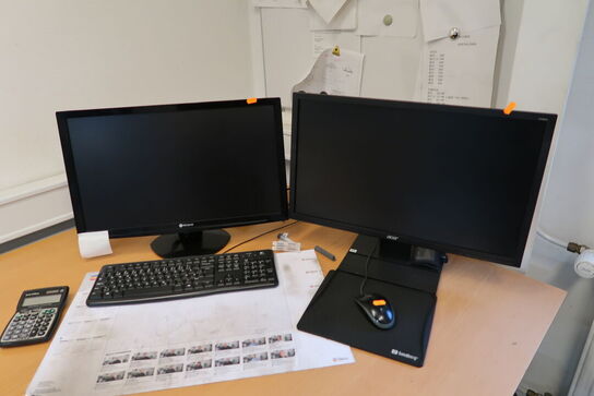 2 stk. computerskærme NEOVO, ACER samt computer ACER