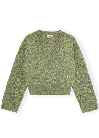 Brushed Mohair Mix Deep V-neck GANNI Str.: S