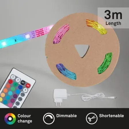 10 stk. briloner rgb led strip 3 meter med remote1(ubrugt)