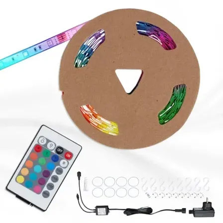 8 stk. briloner rgb led strip 5 meter med remote ip44(ubrugt)