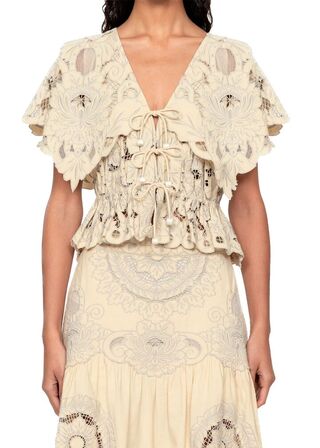 Ceci Embroidery S/SLV Top SEA NEW YORK Str.: XS