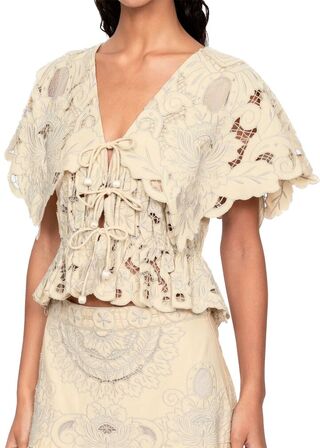 Ceci Embroidery S/SLV Top SEA NEW YORK Str.: XS