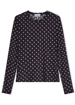 Printed Sheer Jersey Longsleeve GANNI Str.: 36