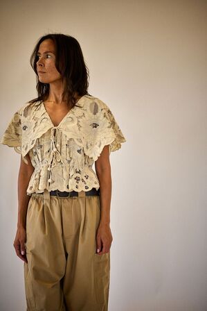 Ceci Embroidery S/SLV Top SEA NEW YORK Str.: XS