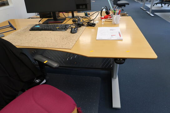 El. hæve/sænke skrivebord uden indhold, med kontorstol og skuffemodul