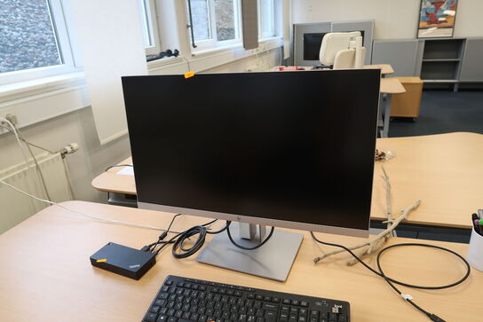Computerskærm HP E273q, tastatur, mus, dockingstation LENOVO ThinkPad USB-C Dock Gen2