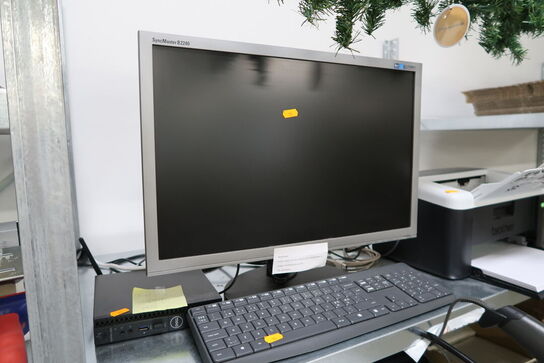 Computerskærm SAMSUNG, computer DELL OptiPlex 3060, printer BROTHER m.m.