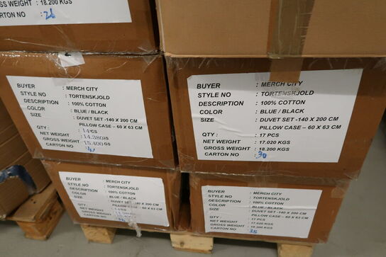 Palle med div. Merchandise bl.a. sengetøj m.m.