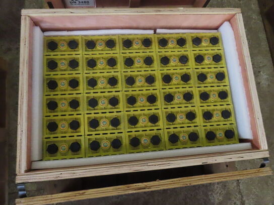 Kasse med 30 stk lithium ion batterier WINSTON