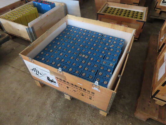 Kasse med 66 stk lithium ion batterier CALB