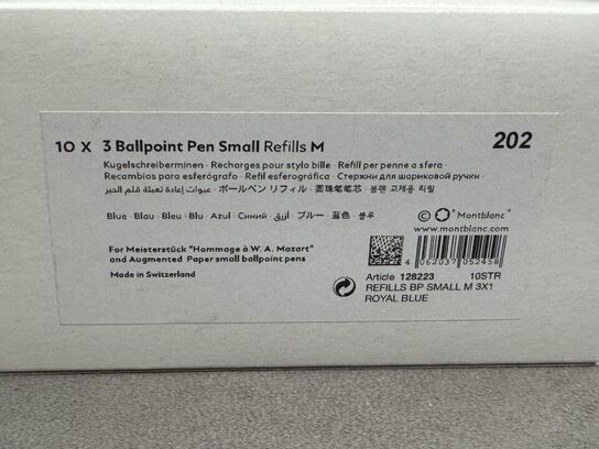 30 stk. Fyldepenne/Ballpoint Small refill MONTBLANC ROYAL BLUE