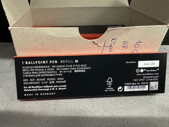 6 stk. Fyldepenne/Ballpoint Refill MONTBLANC NIGHTFIRE RED