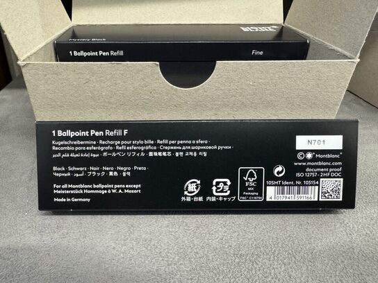 10 stk. Fyldepenne/Ballpoint Refill MONTBLANC MYSTERY BLACK