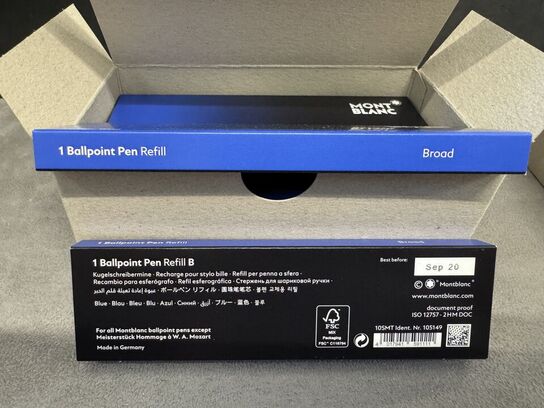 6 stk. Fyldepenne/Ballpoint Refill MONTBLANC PACIFIC BLUE