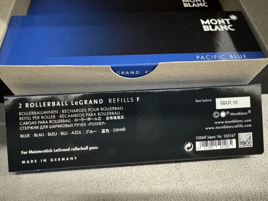 20 stk. Fyldepenne/Rollerball LeGrand Refill MONTBLANC PACIFIC BLUE