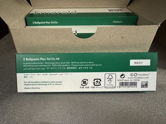 20 stk. Fyldepenne/Ballpoint Refill MONTBLANC GREEN