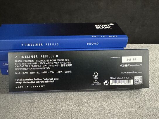 12 stk. Fyldepenne/Fineliner Refill MONTBLANC PACIFIC BLUE