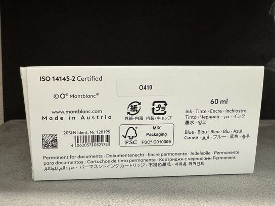 60 ml. Blæk MONTBLANC BLUE
