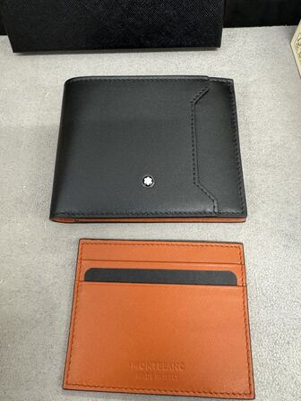 Læderpung 6cc MONTBLANC BLACK/RUST