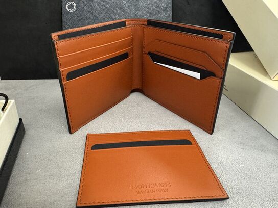 Læderpung 6cc MONTBLANC BLACK/RUST